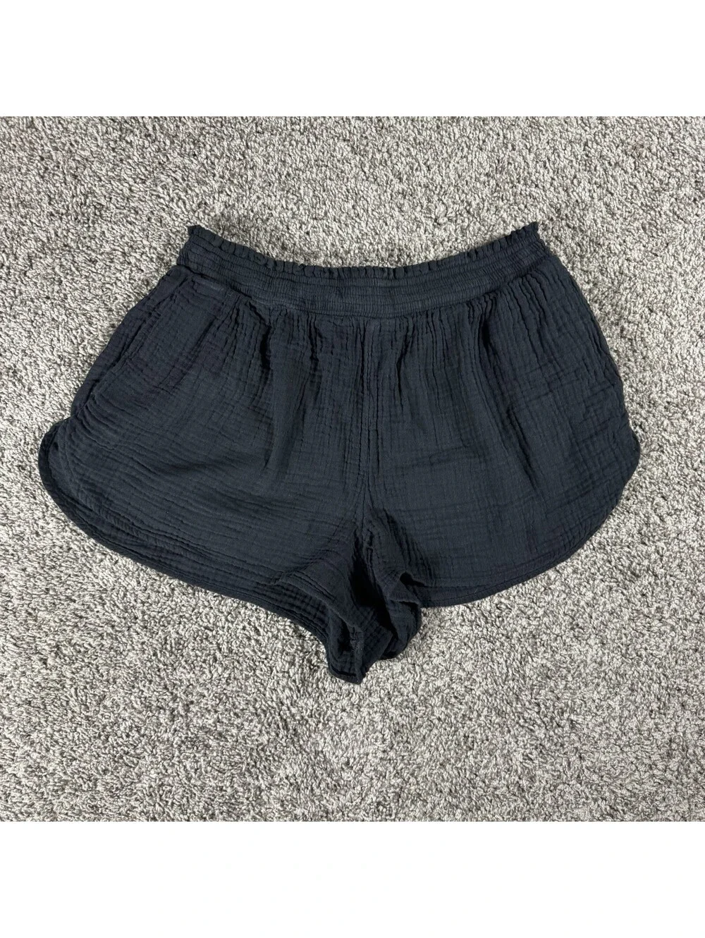 Aerie Women's Black Gauze Cotton Elastic Waist Shorts Size L
